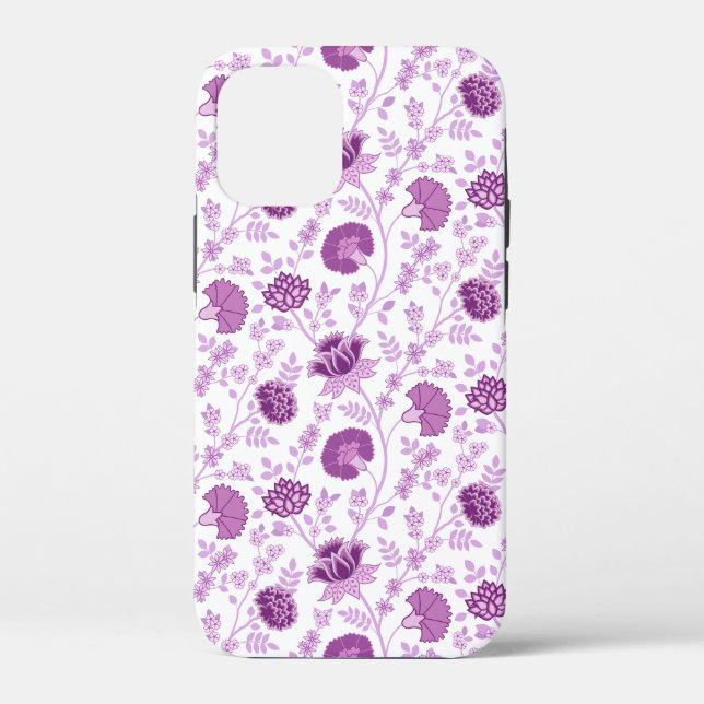 Jacobean Floral Repeat Pattern Pinks on White Case-Mate iPhone Case (Back)