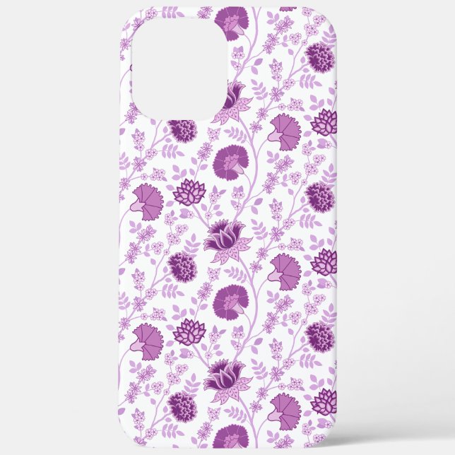 Jacobean Floral Repeat Pattern Pinks on White Case-Mate iPhone Case (Back)
