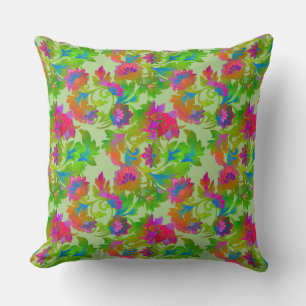 Jacobean Floral Twist Chalk Throw Pillow