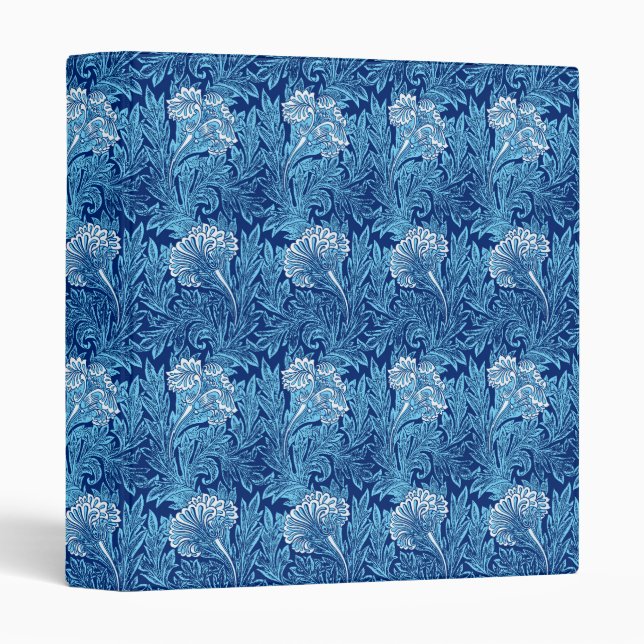 Jacobean Flower Damask, Cobalt and Light Blue Binder (Front/Spine)