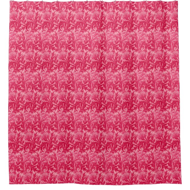 Jacobean Flower Damask, Fuchsia and Light Pink (Front)