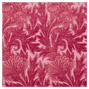 Jacobean Flower Damask, Fuchsia and Light Pink Fabric