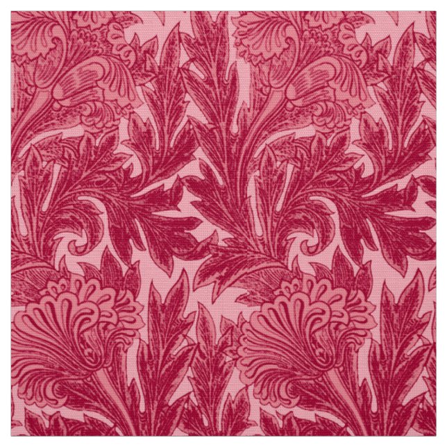 Jacobean Flower Damask, Fuchsia and Light Pink Fabric (Swatch)