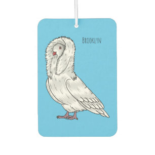 Jacobin pigeon bird cartoon illustration air freshener