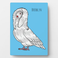 Jacobin pigeon bird cartoon illustration