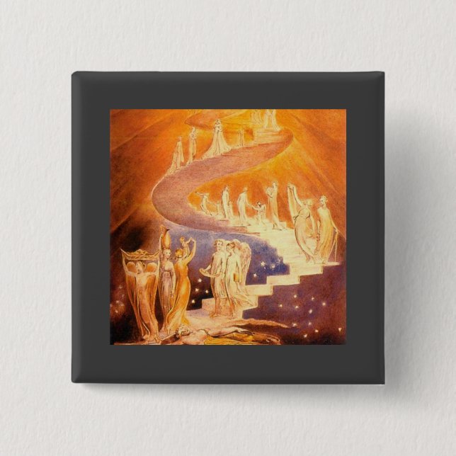 Jacob's Dream By William Blake  2 Inch Square Button (Front)