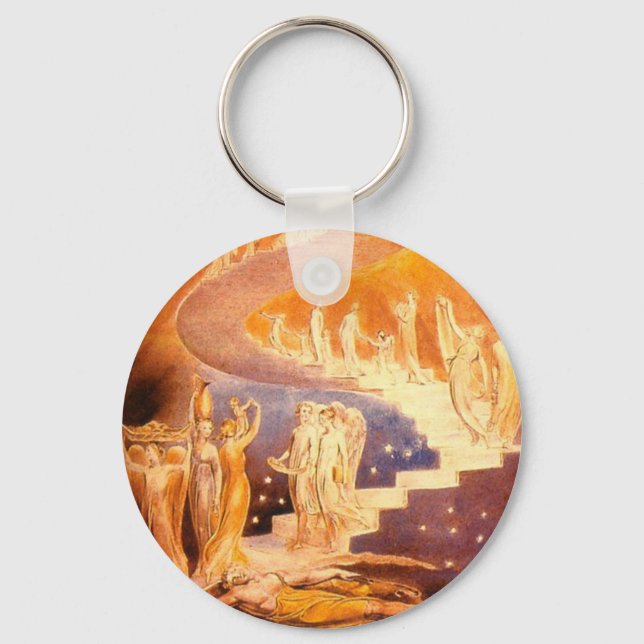 Jacob's Dream By William Blake Keychain (Front)