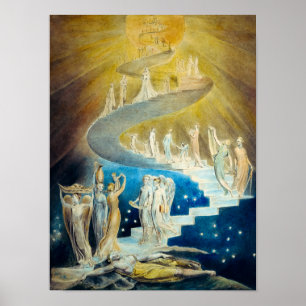 Jacob's Ladder by William Blake Poster