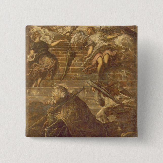 Jacob's Ladder (oil on canvas) 2 Inch Square Button (Front)