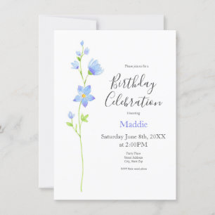 Jacob's Ladder Watercolor Flower Invitation