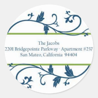 Jacobs return address classic round sticker