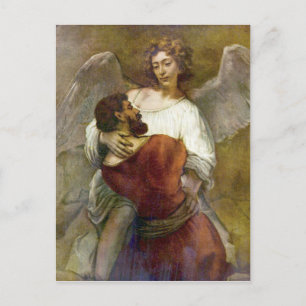 Jacob's struggle with the angel by Rembrandt Postcard