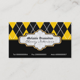 Jacquard blanc noir carte de visite tendance