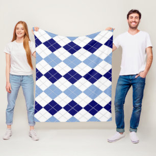 Jacquard Bleu Couverture en polaire moyenne