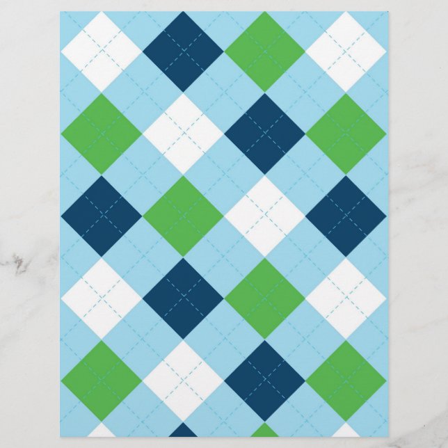 Jacquard Blue Green Baby Papier pour bébé (Devant)