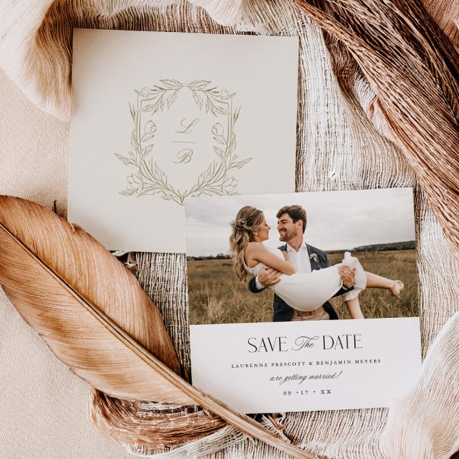 Jacquard Crest Enregistrer la date Mariage Carte p (Créateur téléchargé)