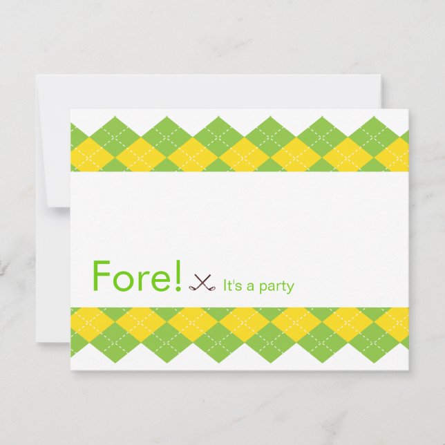 Jacquard de golf Preppy Party Invitation (Devant)