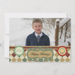 Jacquard de Noël Customisé Carte photo de vacances