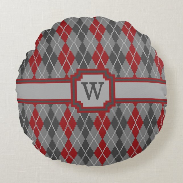Jacquard des cendres et des membres Coussin rond (Devant)
