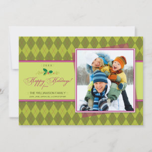 Jacquard d'hiver Joyeuses vacances Carte Plat (cha