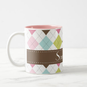Jacquard Diamond Stitch Sweater Coffee Mug Cup