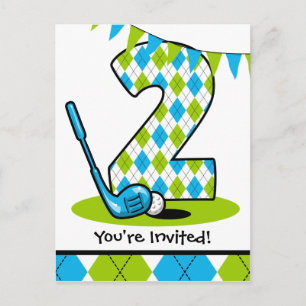 Jacquard Golf 2e Anniversaire Carte postale Invita