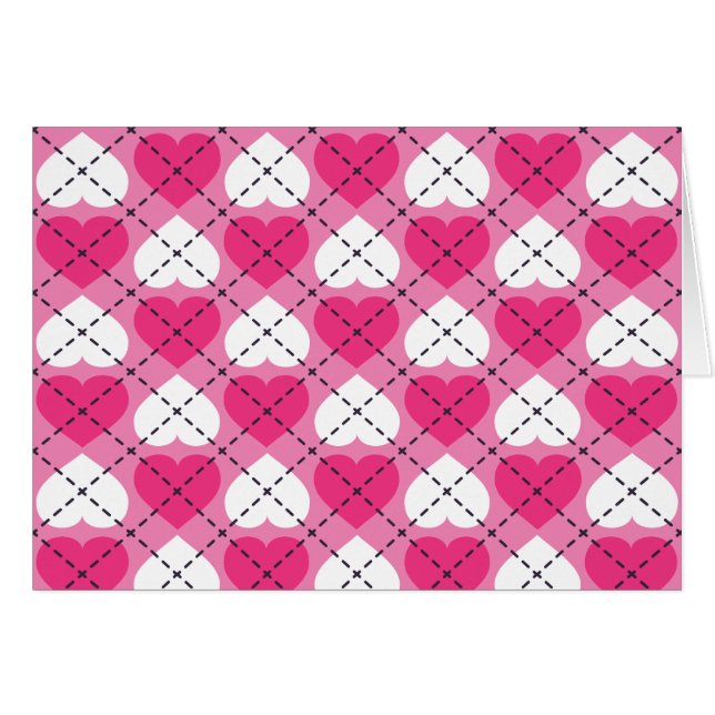 Jacquard Hot Rose et White Hearts (Devant horizontal)