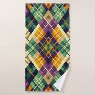 Jacquard Mardi Gras jaune violet vert