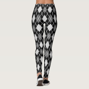 Jacquard noir et gris sans couture Motif Leggings