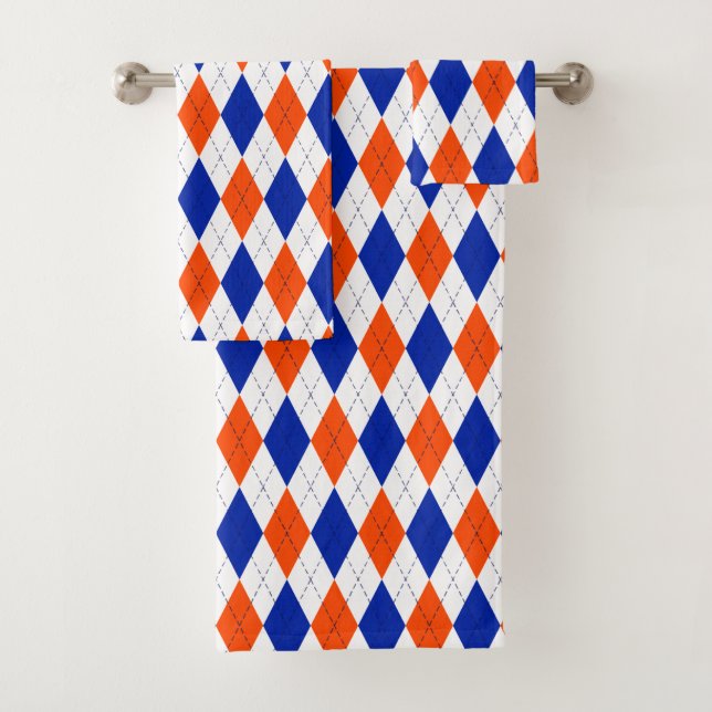 Jacquard orange et bleu diamant (En situation)