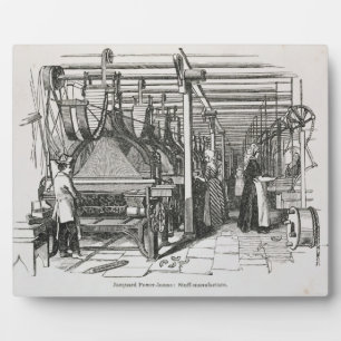 Jacquard Power Looms (engraving) Plaque