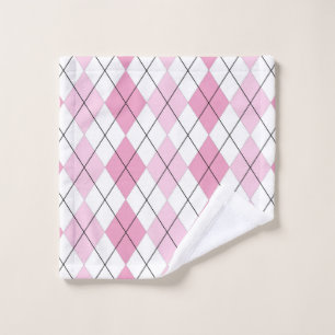 Jacquard rose et blanc linge