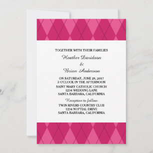 Jacquard rose Invitation de mariage