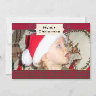 Jacquard rouge et chocolat Carte de vacances photo