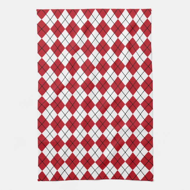 Jacquard rouge rétro serviette de cuisine cadeau (Vertical)