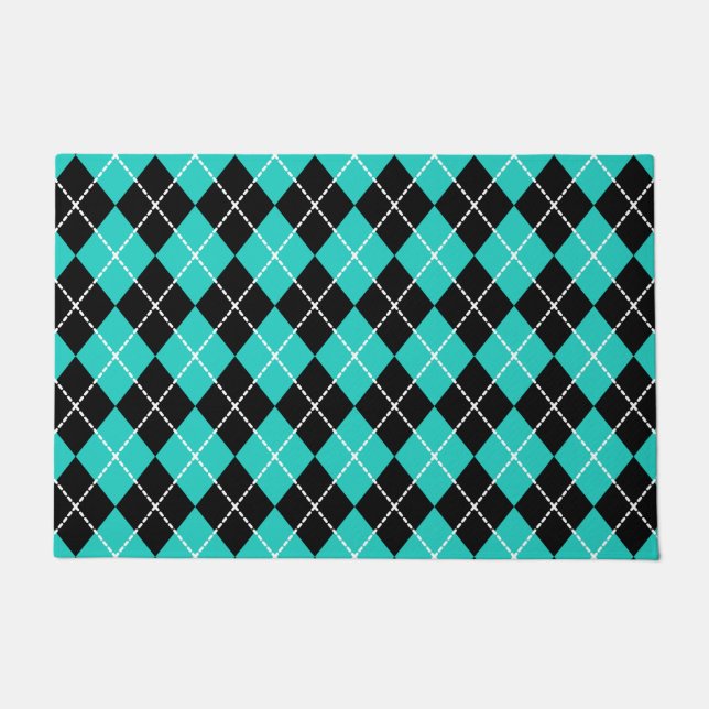 Jacquard Turquoise Retro Porte tapis Cadeau (Devant)