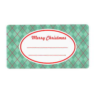 Jacquard vert Joyeux Étiquettes de Noël