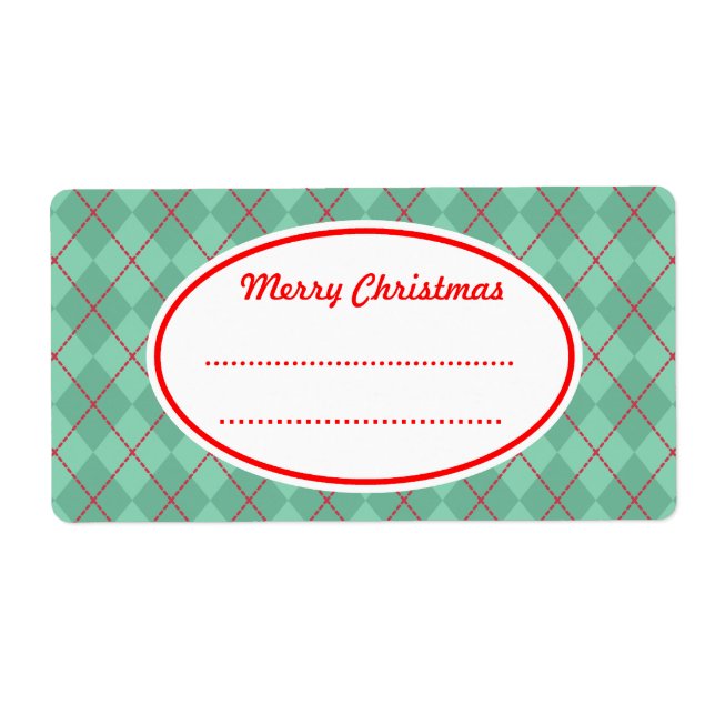 Jacquard vert Joyeux Étiquettes de Noël (Devant)