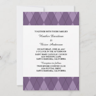 Jacquard violet Invitation de mariage