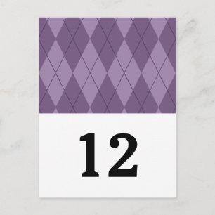 Jacquard violet Numéro de table Carte postale