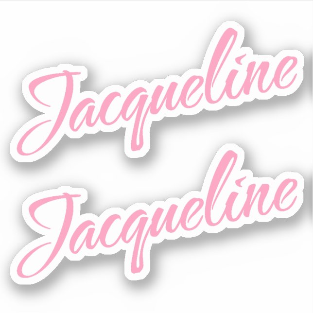 Jacqueline Nom décoratif en rose x2 Sticker (Devant)