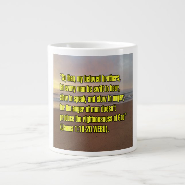 Jacques 1:19-20 WEBU Mug (Devant)
