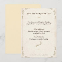 Jacques 2:10 Carte d'étude de la Bible KJV - Coupa
