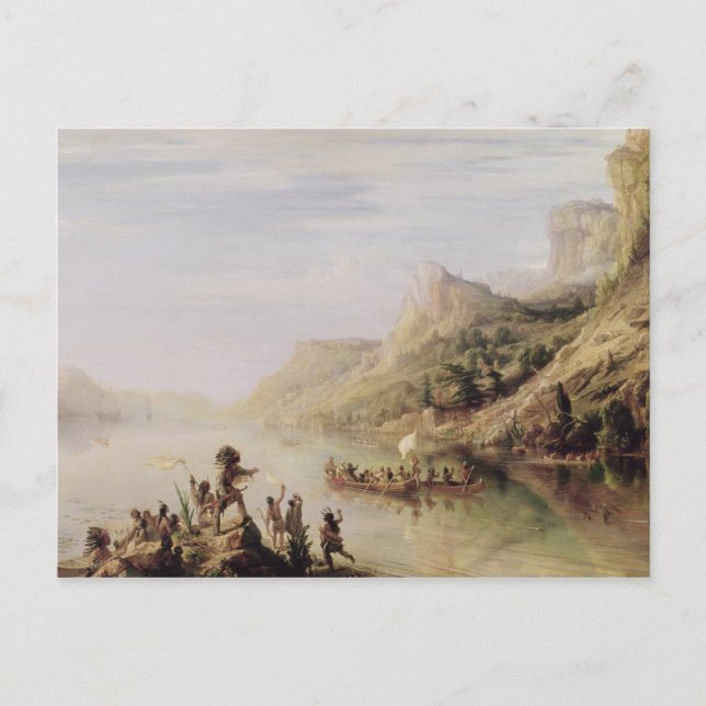 Jacques Cartier Discovering the St. Lawrence Postcard (Front)