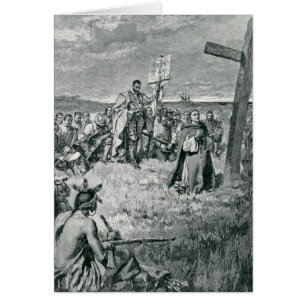 Jacques Cartier installant une croix chez Gaspé