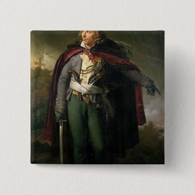 Jacques Cathelineau  1824 2 Inch Square Button (Front)