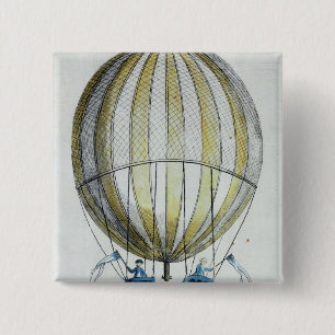 Jacques Charles and Nicholas Robert's  Balloon 2 Inch Square Button