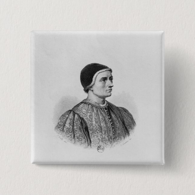 Jacques Coeur 2 Inch Square Button (Front)