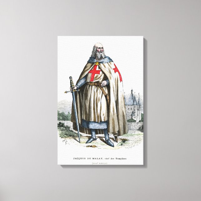 Jacques de Molay - Knight Templar Canvas Print (Front)