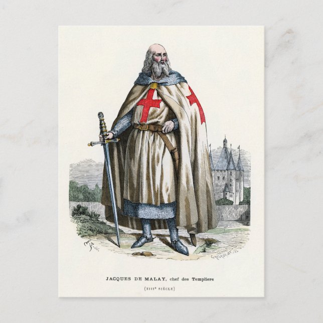 Jacques de Molay - Knight Templar Postcard (Front)